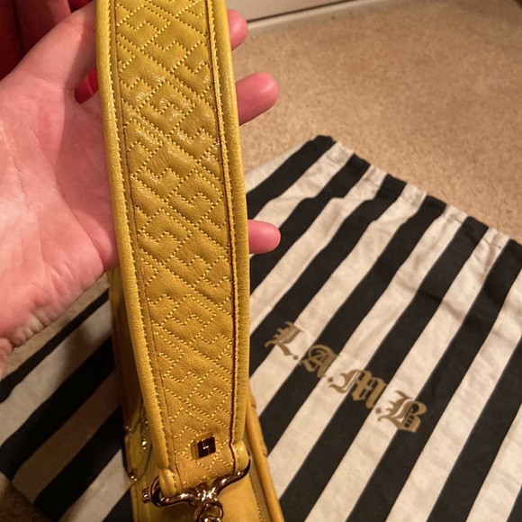 NWOT L.A.M.B. Mustard leather side purse in og bag. - Picture 15 of 15